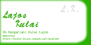 lajos kulai business card
